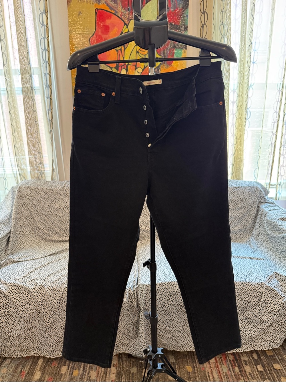 Levi's Women's Wedgie Straight Jeans in Black Size 12